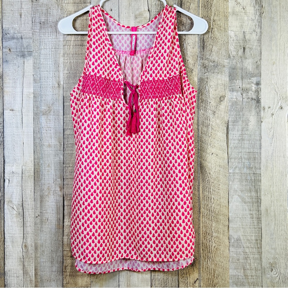 Plenty by Tracy Reese Size Small Sleeveless Tunic w/Tassel Tie Keyhole C…